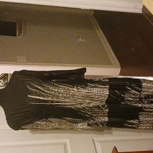 Magic Women's Mini Sheath Satin Pleated Dress.